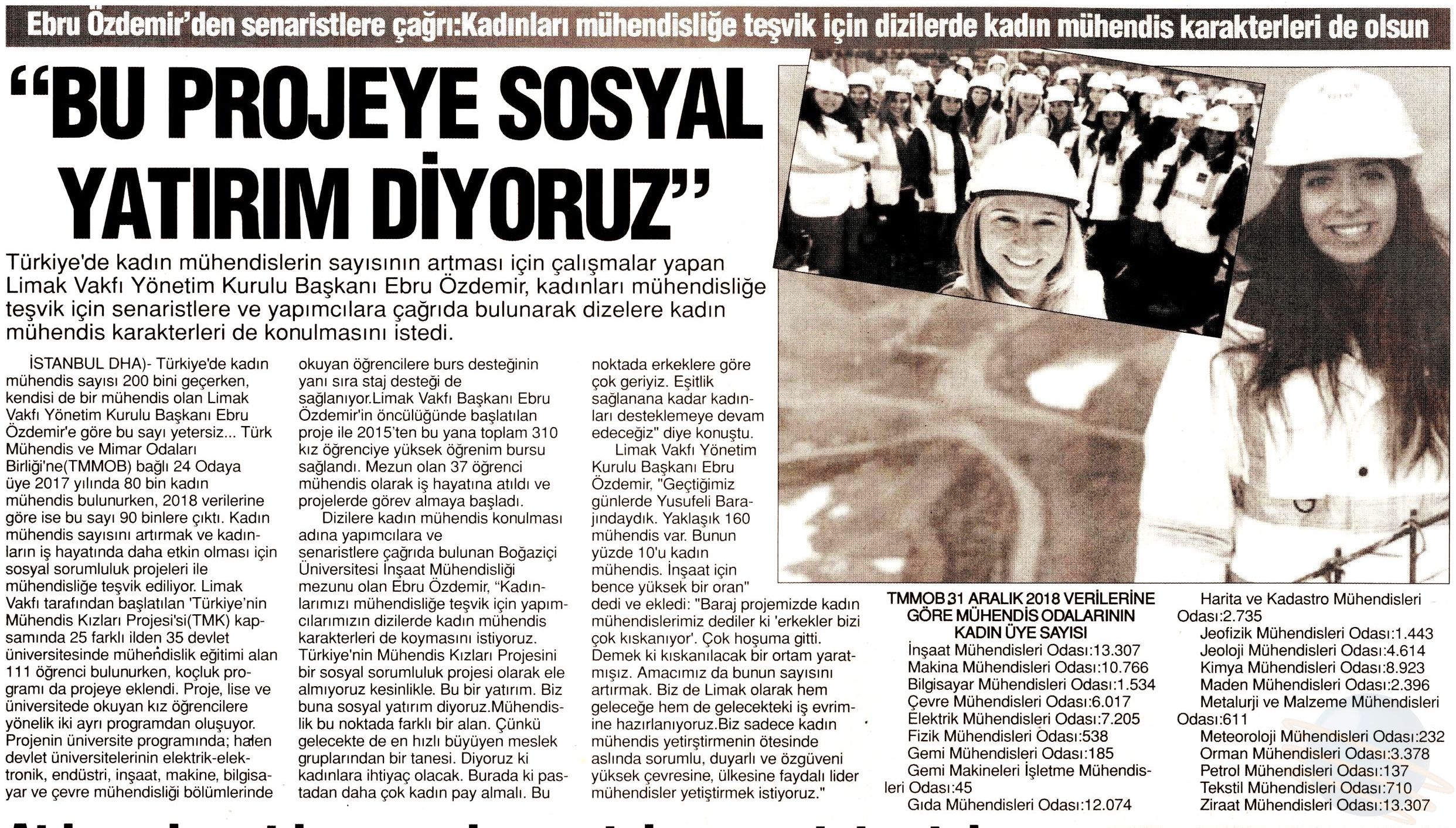 Bu Projeye Sosyal Yatırım Diyoruz